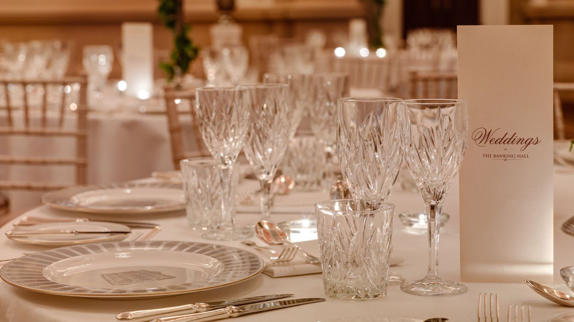 Table Set for Wedding in The Banking Hall