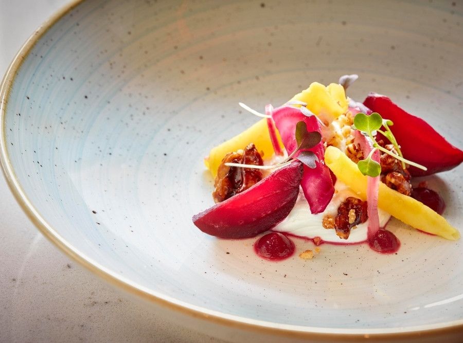 Refreshing beetroot starter in Morelands Grill