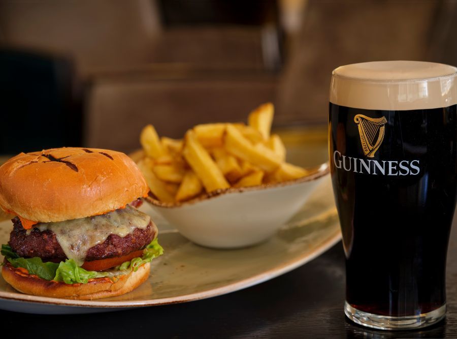 The Mint Bar Charred Beef Burger & Guinness - The Mint Bar