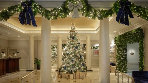 Christmas Tree in Lobby of The College Green Hotel Dublin